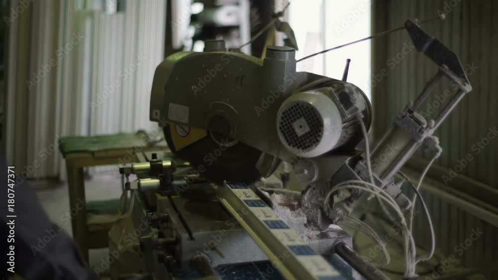 Worker works in the factory close up Worker works in the factory close up