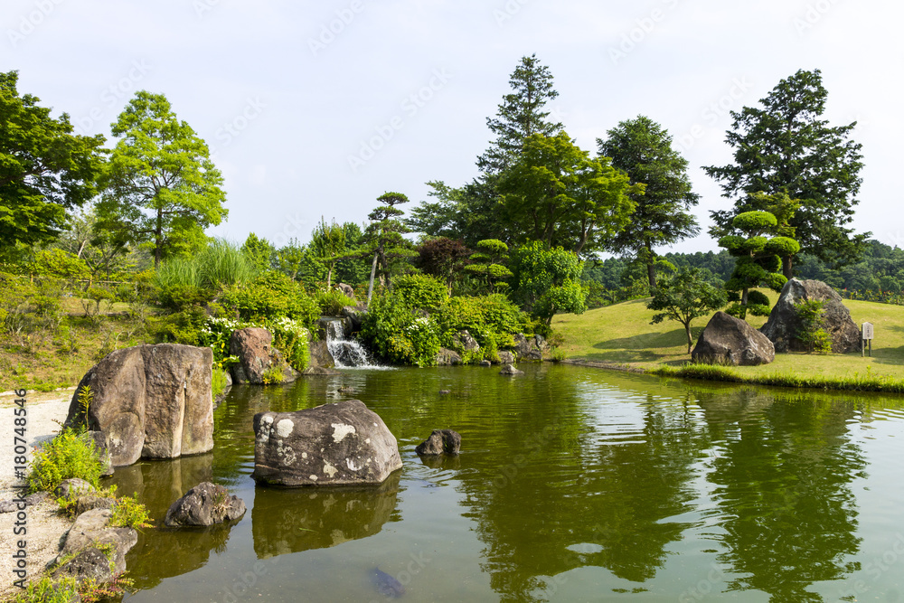 The grounds and gardens surrounding the Great Buddha of Ushiku, Japan