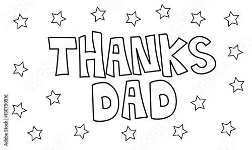 Thanks Dad Stars Coloring Page