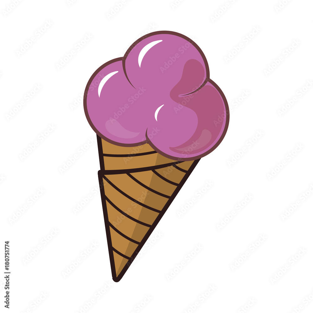 cherry ice cream in a cone isolated cherry ice cream in a cone isolated