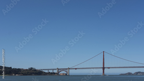 Midday light over the south tower of the iconic Golden Gate Bridge, San Francisco, California, USA © Ana