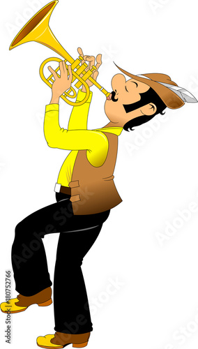 cheerful trumpeter