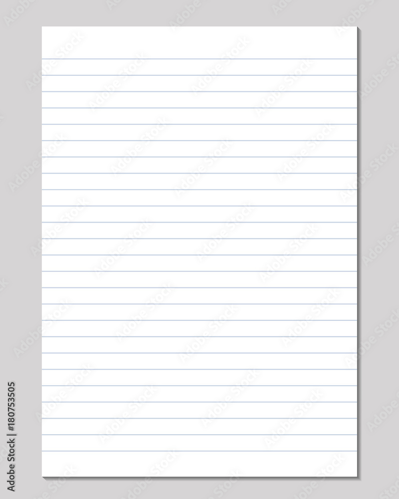 Vector realistic sheet of lined paper isolated Vector realistic sheet of lined paper isolated