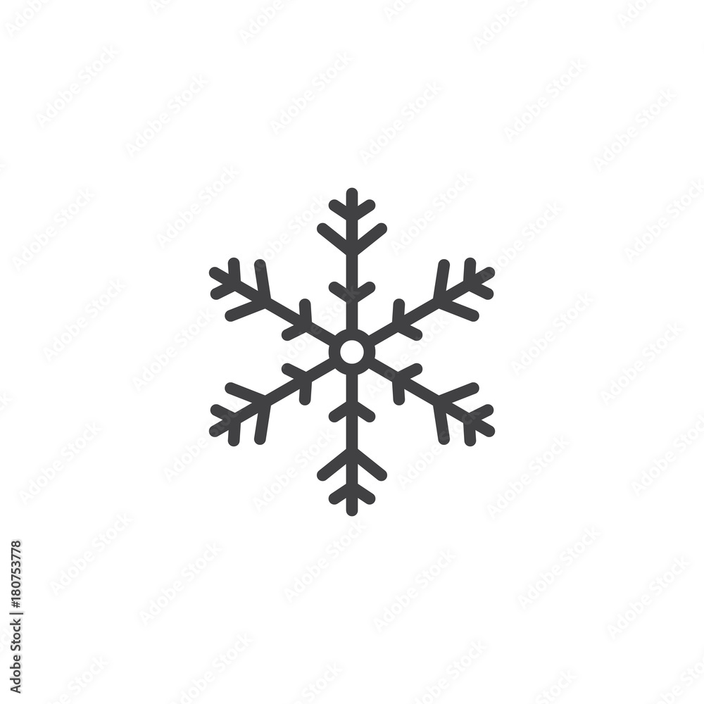Snowflake line icon, outline vector sign, linear style pictogram isolated on white. Christmas decoration symbol, logo illustration. Editable stroke Snowflake line icon, outline vector sign, linear style pictogram isolated on white. Christmas decoration symbol, logo illustration. Editable stroke