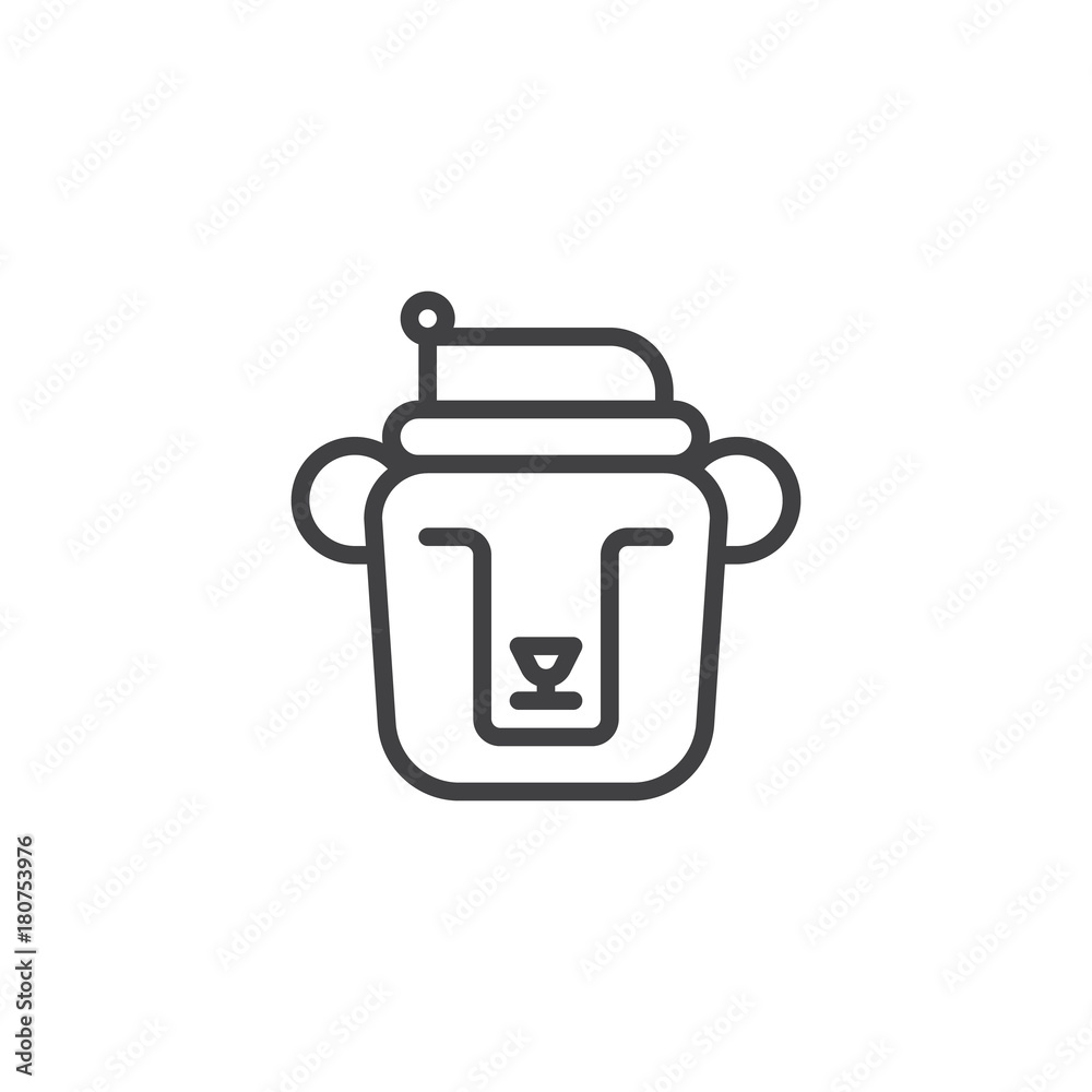 Christmas polar bear line icon, outline vector sign, linear style pictogram isolated on white. Symbol, logo illustration. Editable stroke Christmas polar bear line icon, outline vector sign, linear style pictogram isolated on white. Symbol, logo illustration. Editable stroke