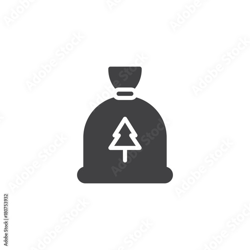 Christmas bag icon vector, filled flat sign, solid pictogram isolated on white. Symbol, logo illustration. © alekseyvanin