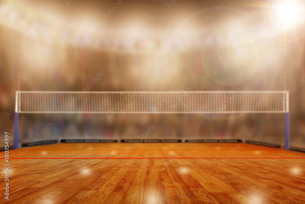 Volleyball Arena With Copy Space - obrazy, fototapety, plakaty 