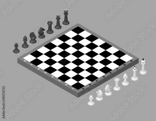Chess board with figures. I...