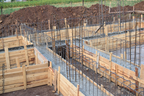 Formwork in the foundations of a house