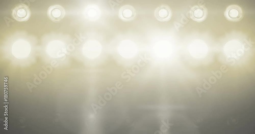 flashing shiny yellow warm gold stage lights movement entertainment, spotlight projectors in the dark, warm soft light spotlight strike on black background,with alpha channel photo