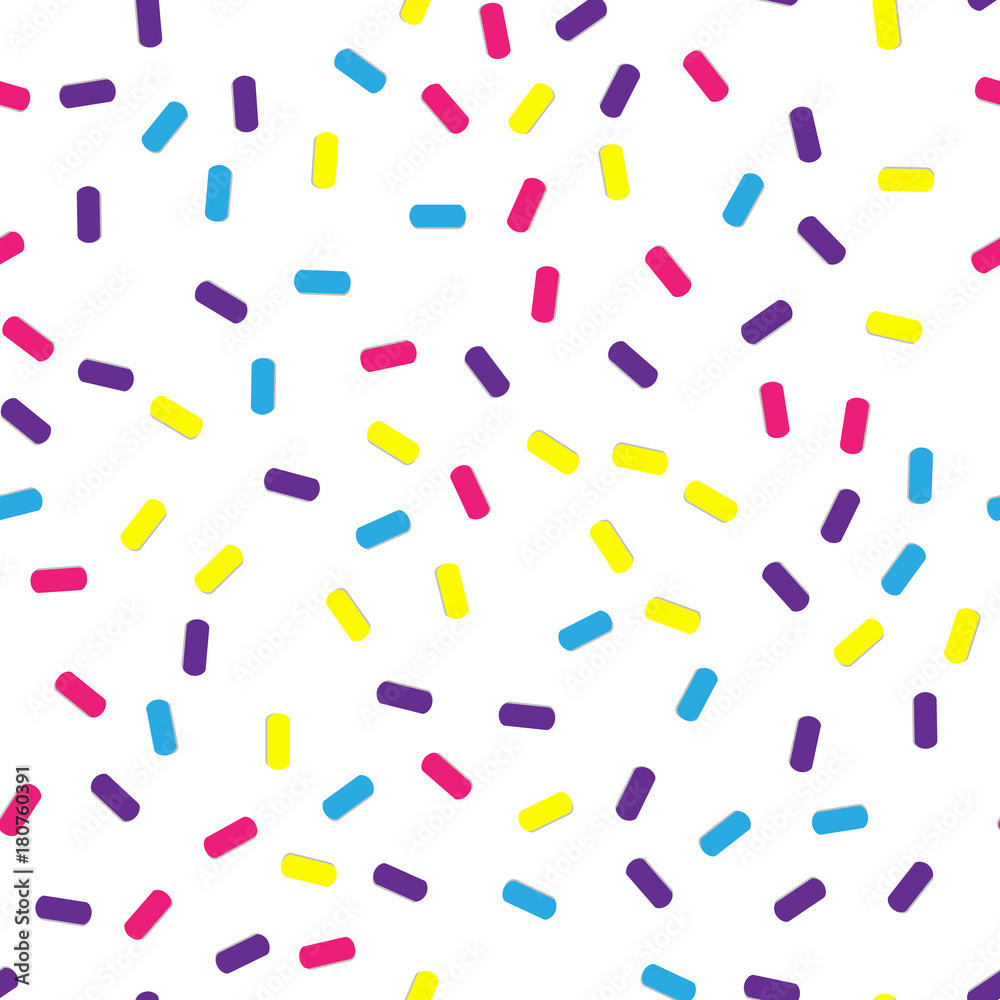 Festival seamless pattern with confetti or donut's glaze, sprinkles. Repeating background, vector illustration Festival seamless pattern with confetti or donut's glaze, sprinkles. Repeating background, vector illustration