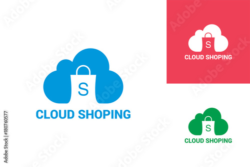 Cloud Shoping Logo Template Design