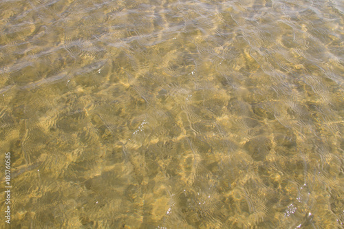 Texture of ripple sea water with sand bottom for background