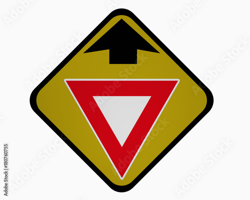 Verkehrszeichen USA : Ankündigung für Vorfahrt gewähren! auf weiß isoliert Free Download Verkehrszeichen USA : Ankündigung für Vorfahrt gewähren! auf weiß isoliert - GFXLoad