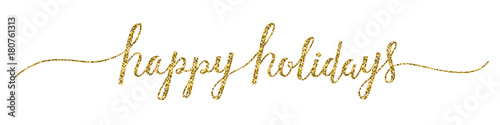 HAPPY HOLIDAYS banner in brush calligraphy