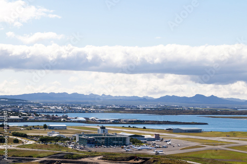 View on Reykjavik city and airport of Reykjavik- Keflavik photo