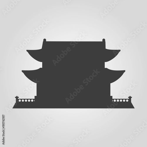 Traditional building icon on the white background.