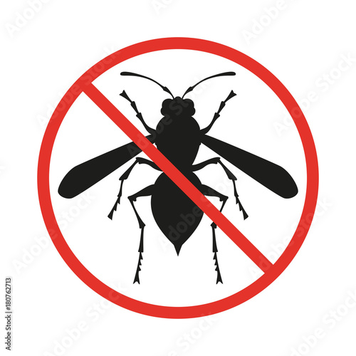 No insects sign on the white background.