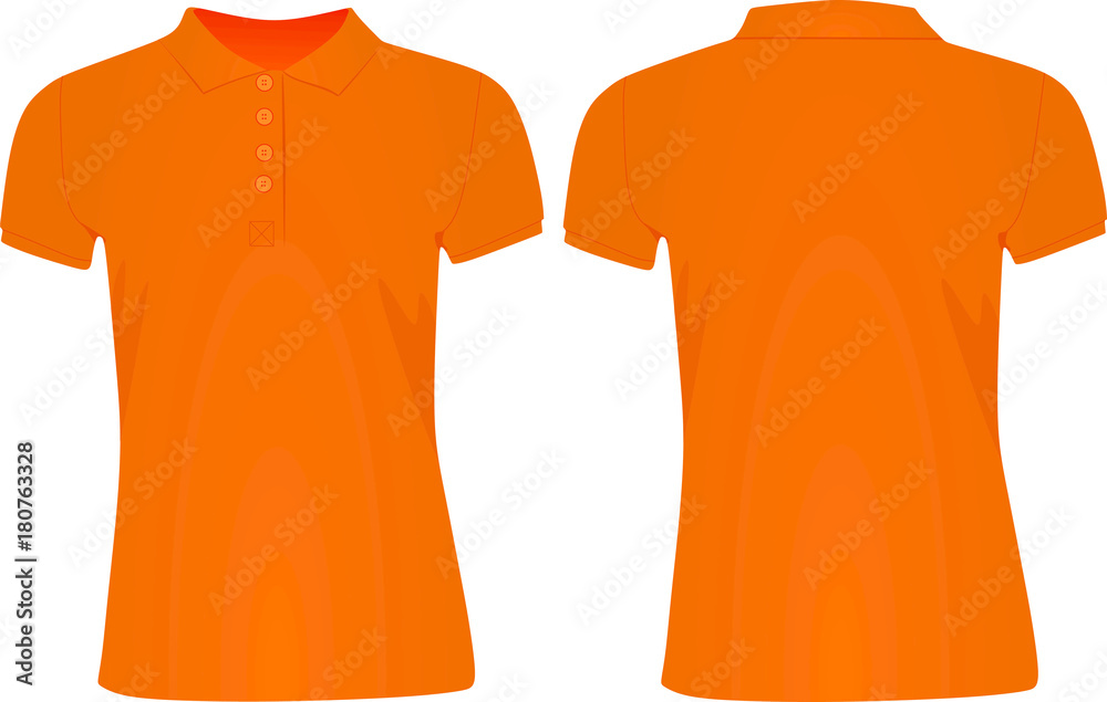 Orange women polo t shirt. vector illustration Stock Vector Adobe Stock