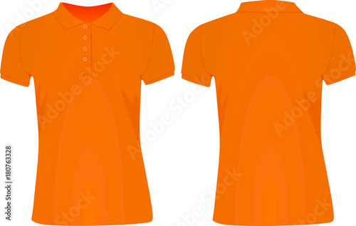 Orange women polo t shirt. vector illustration