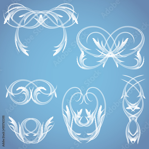vector set of vintage ornaments frosty. elements of design new year postcards, calendars, tickets, banners, posters and different