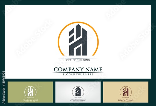 office building vector logo