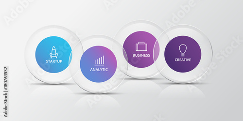 Infographics with glass circles
