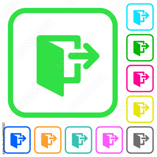 Exit vivid colored flat icons icons