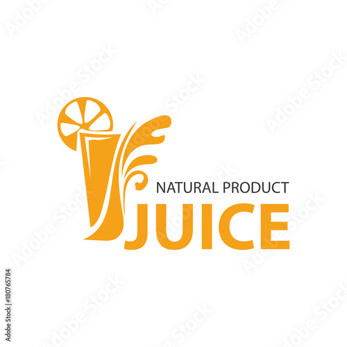 vector logo fresh juice, natural product, coctel