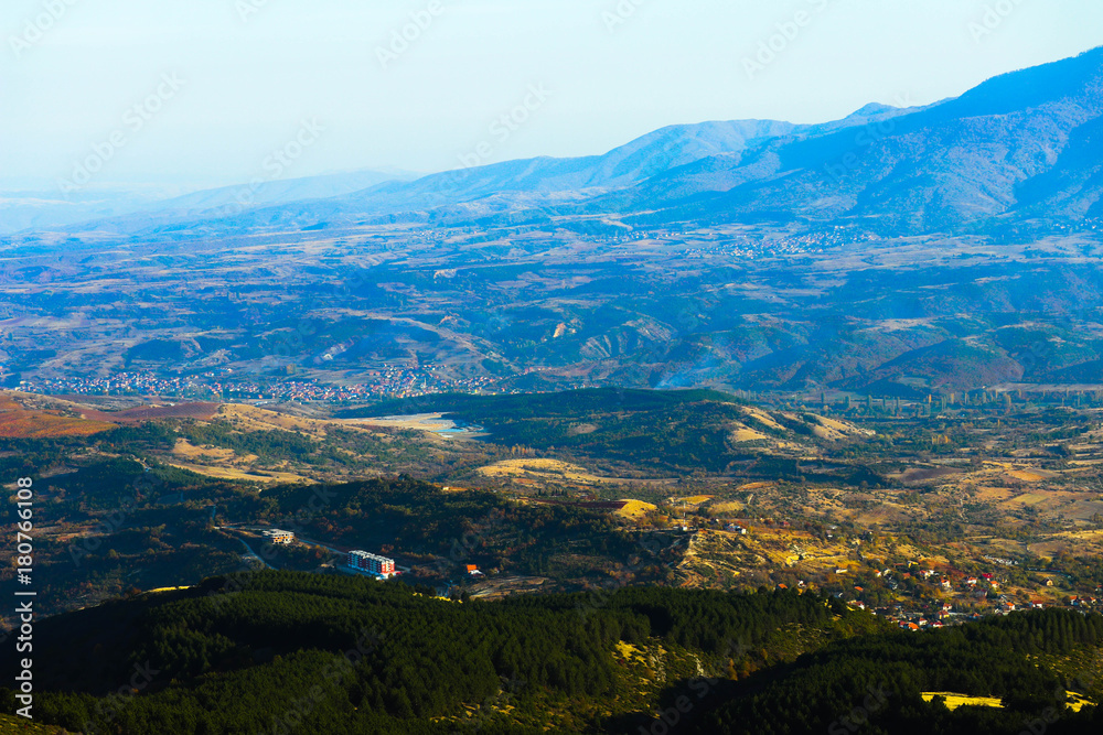Macedonia, Skopje, view from the Vodno hill. Beautiful European mountains landscape. Macedonia, Skopje, view from the Vodno hill. Beautiful European mountains landscape.