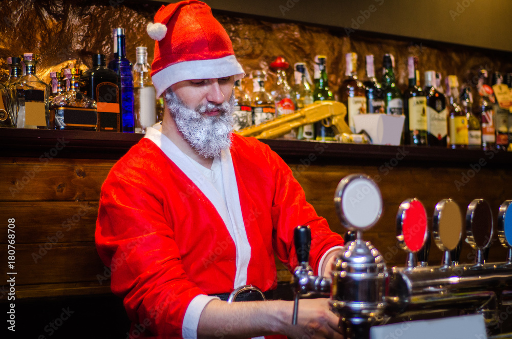 Santa Claus in a pub