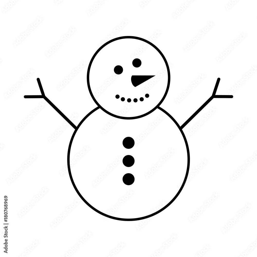 Isolated snowman icon