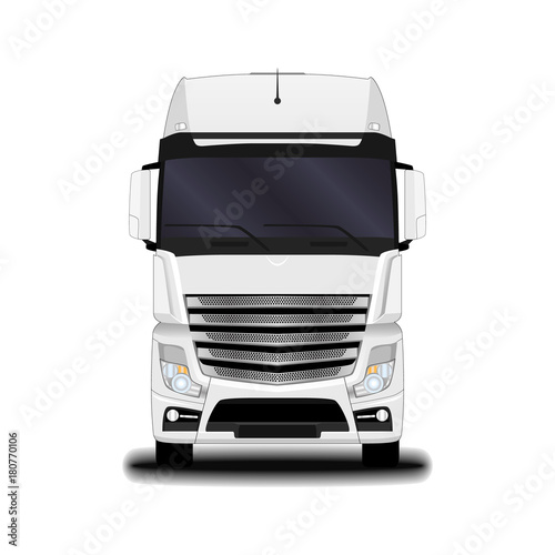 realistic truck. front view.