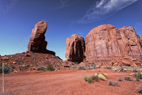 Rock formations in the Monument Valley