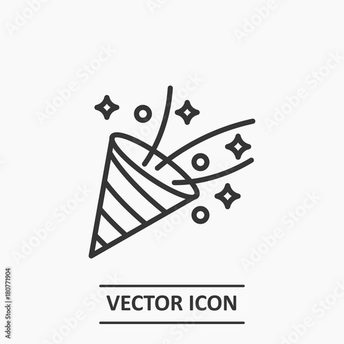 Outline confetti popper icon illustration vector symbol