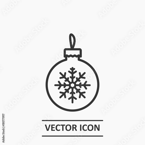 Outline christmas tree bauble decoration icon illustration vector symbol