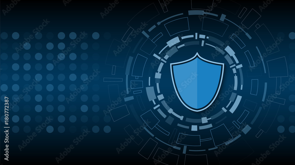 Obraz premium Cyber technology security, network protection background design, vector illustration