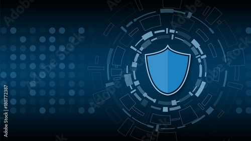 Cyber technology security, network protection background design, vector illustration