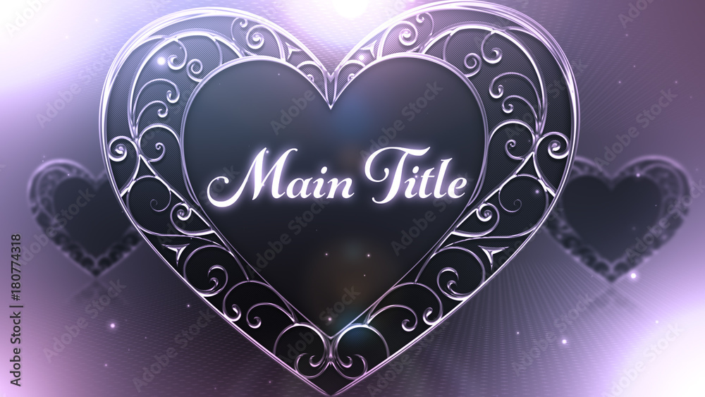 Heart Title Pattern Metallic Filigree Hearts Title Stock Template | Adobe Stock