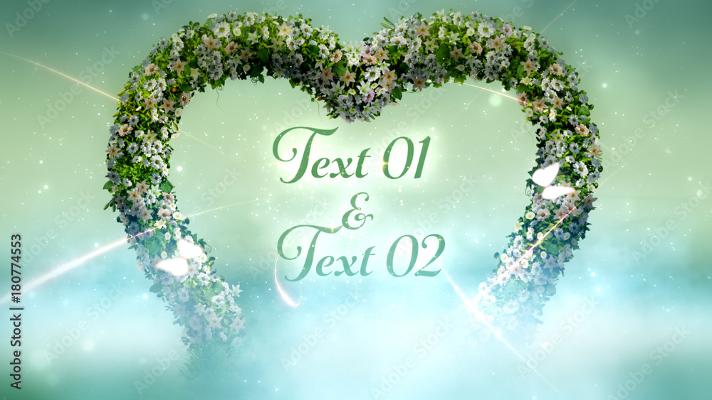 Heart Title Pattern Floral Heart Wreath Title Stock Template | Adobe Stock
