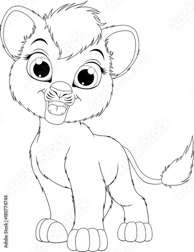 Fototapeta Naklejka Na Ścianę i Meble -  Cute lion cartoon