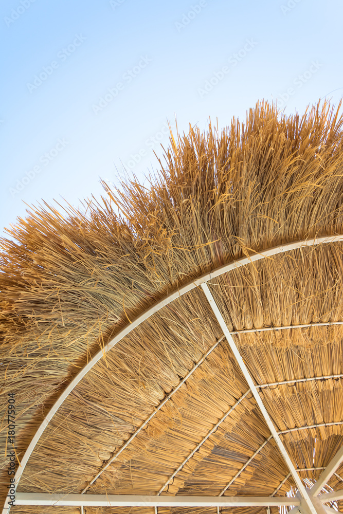 Thatch roof background, hay or dry grass background.