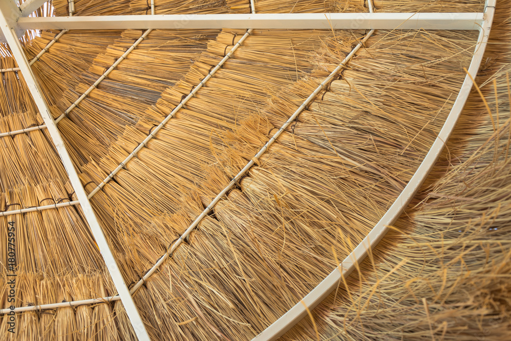 Thatch roof background, hay or dry grass background.
