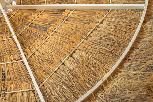 Obraz na płótnie Thatch roof background, hay or dry grass background. w salonie