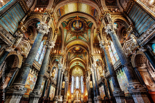 Print op canvas Basilica Notre Dame, Lyon, France