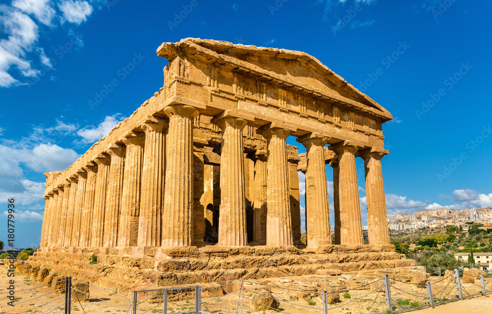 Temple of Concordia in the Valley of the Temples on Sicily, Italy