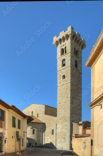 Tower of the Cattedrale De San Romano in Fiesole, Tuscany, Italy