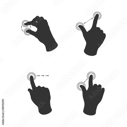 Touch Gesture Icons Line Vector photo