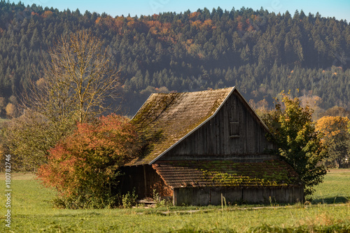Old wooden barn in the German countryside