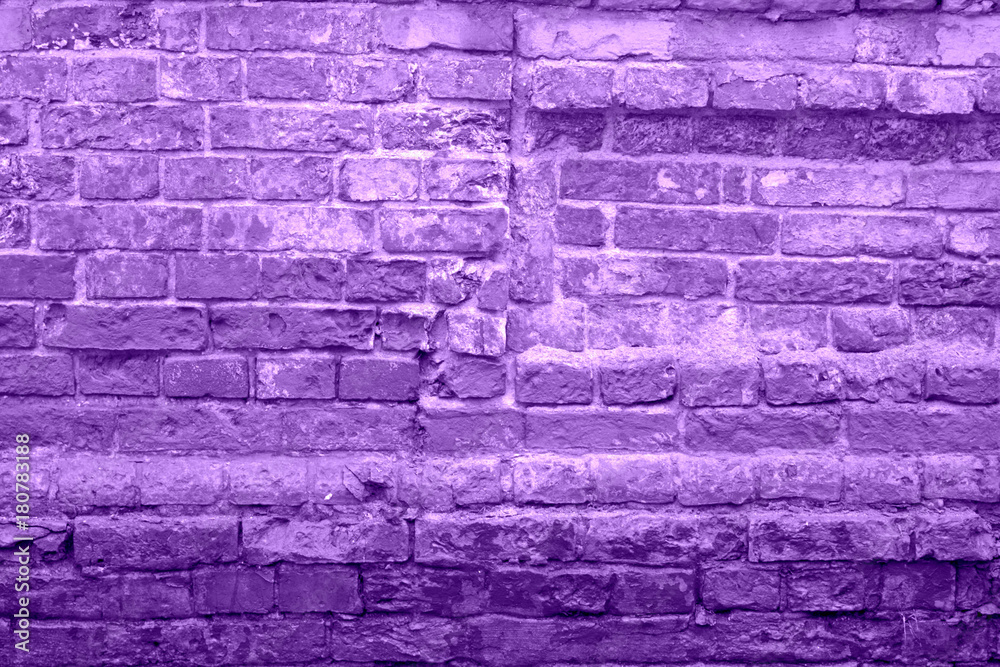 Old violet brick wall, texture, background
